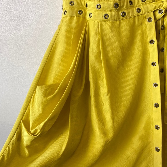 Nanette Lepore Yellow Silk Wind Swept Wrap Dress - Picture 4 of 15